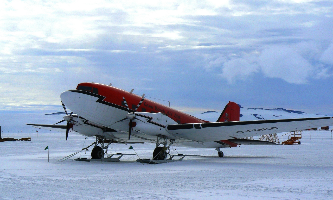 дуглас dc-3, douglas dc-3, зима, аэродром