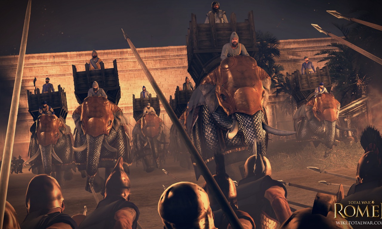 Rome II Total War, греки, парфяне, слоны, бой