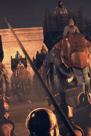 Rome II Total War, греки, парфяне, слоны, бой