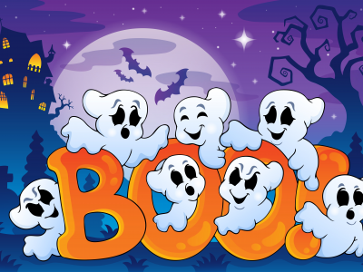 bats, хэллоуин, funny ghosts, full moon, vector art, boo, creepy house, halloween