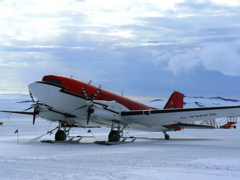 дуглас dc-3, douglas dc-3, зима, аэродром