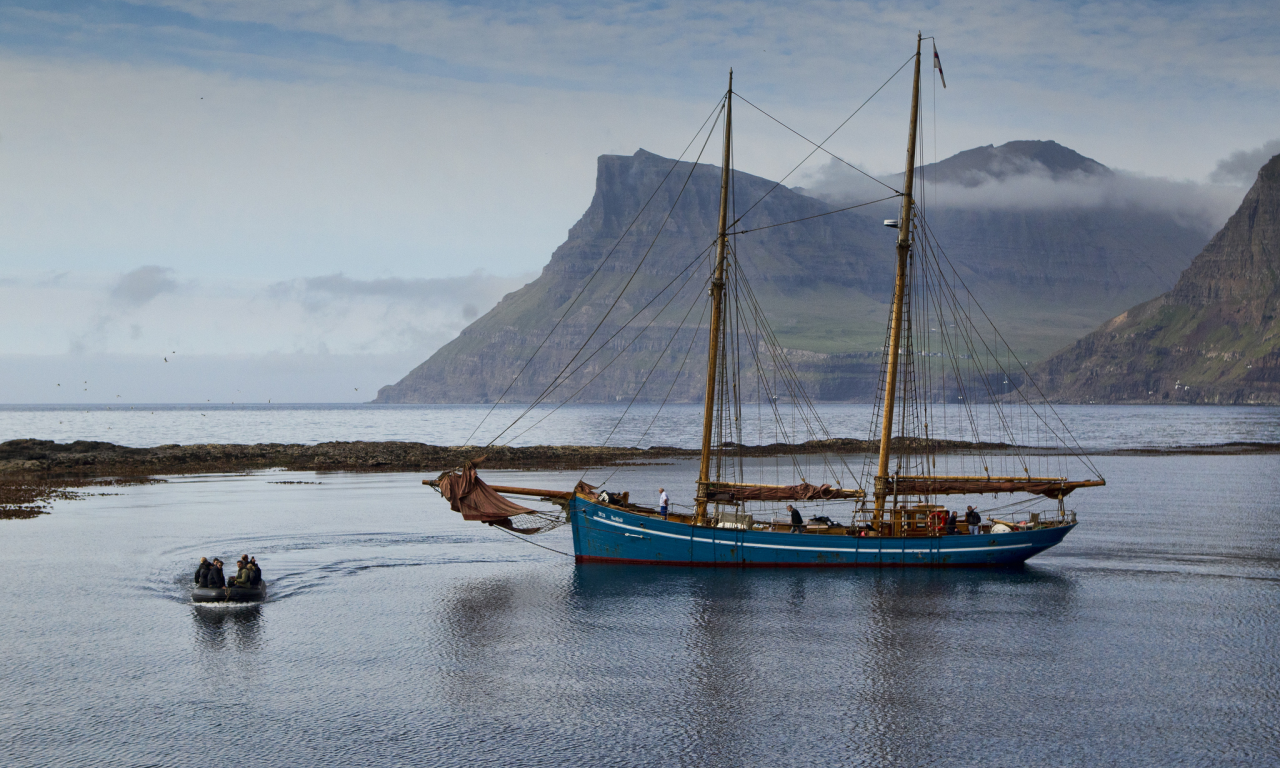 яхта, дания, фарерские острова, горы, denmark, faroe islands