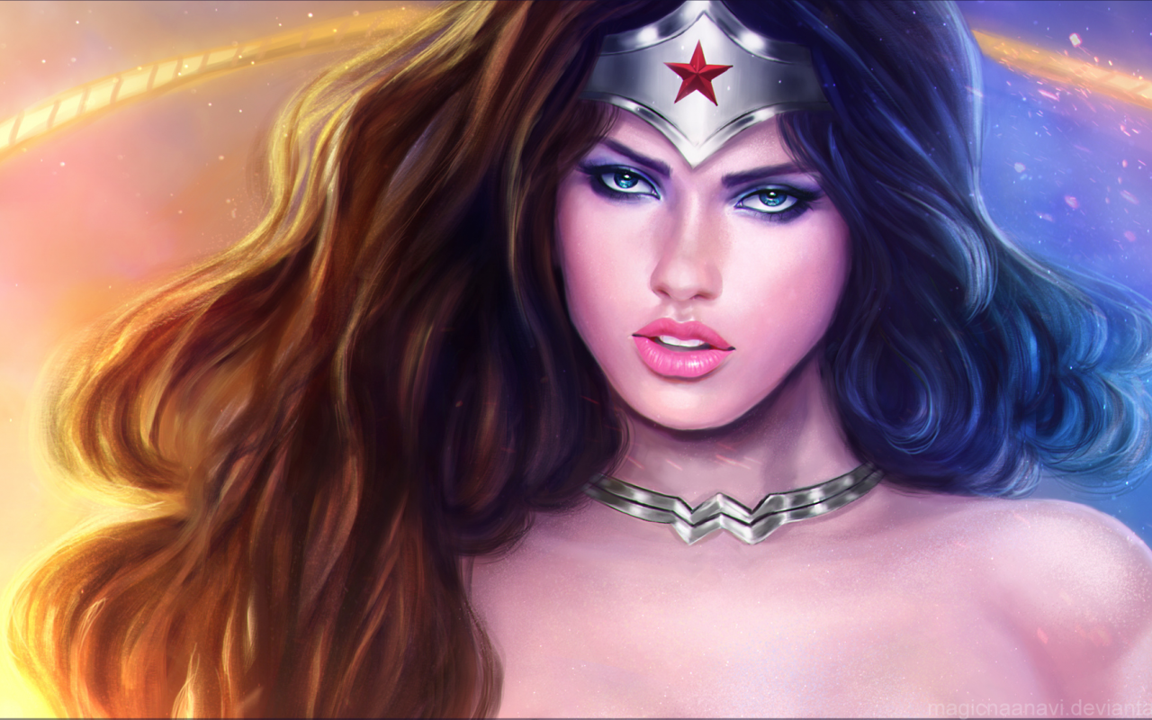 лицо, звезда, арт, девушка, wonder woman