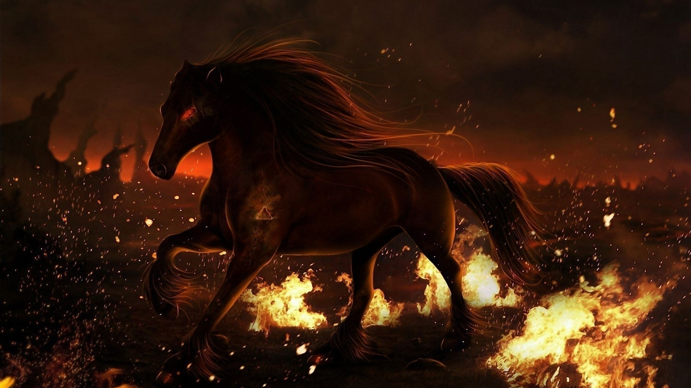 конь, огонь