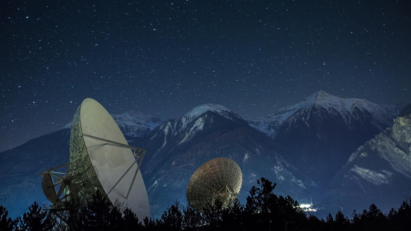 ночь, горы, спутниковые антены, didier dumoulin photography
