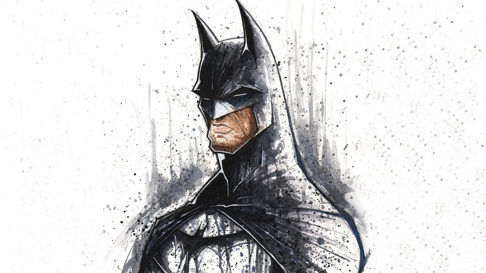 superheroes, white background, artwork, minimalistic, dc comics, art, batman