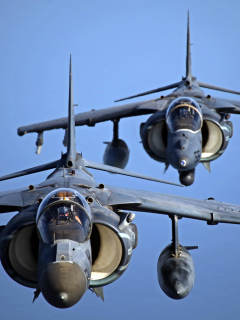 штурмовики, небо, истребители, пара, av-8b, полет, harriers