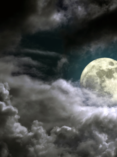 full moon, sky, облачно ночь, moonlight, cloudy night, небо, полная луна