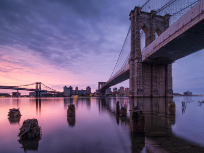 мост, brooklyn bridge, usa, new york, сша, нью-йорк, река, город