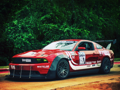 front, mustang, обвес, race car, ford, red, gt