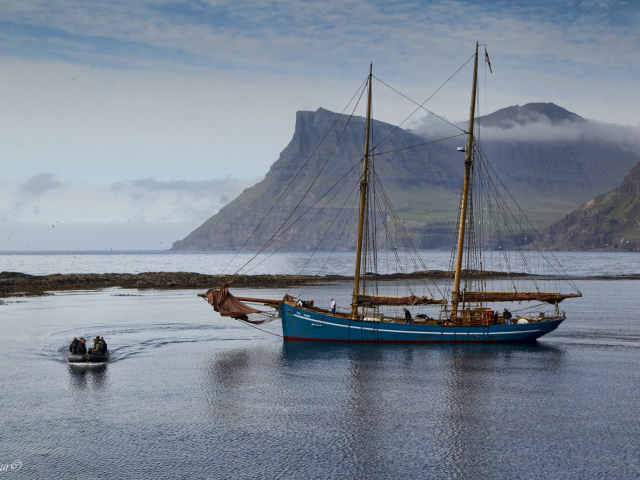 яхта, дания, фарерские острова, горы, denmark, faroe islands