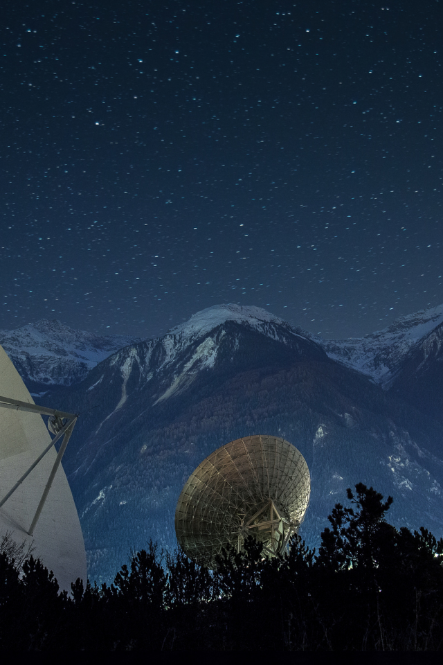 ночь, горы, спутниковые антены, didier dumoulin photography