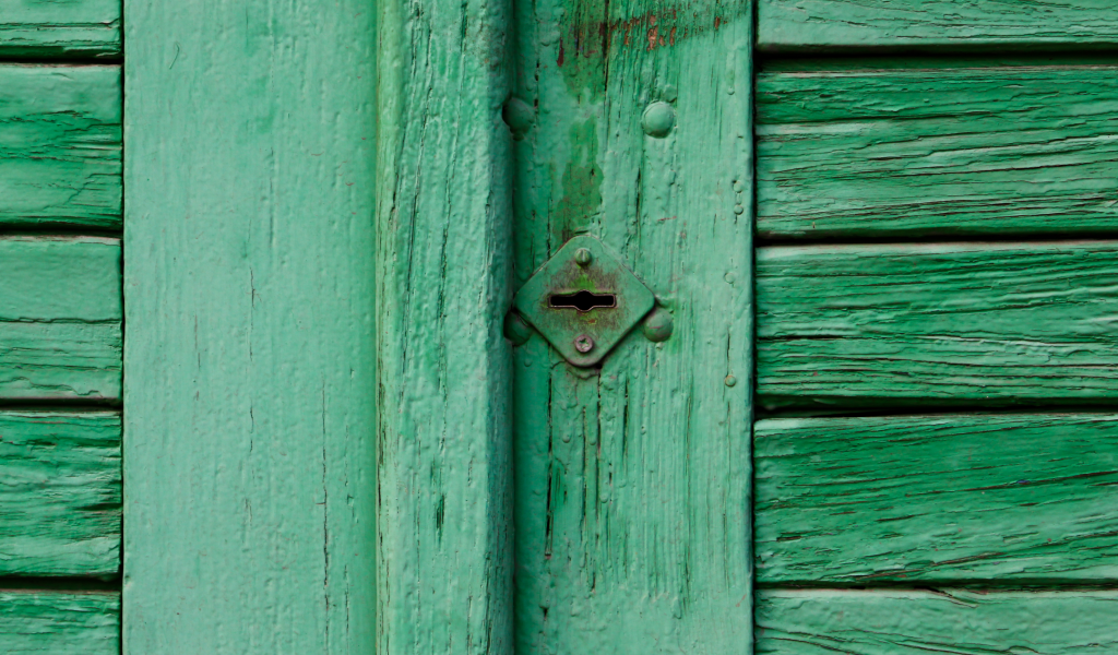 wall, door, green, pattern