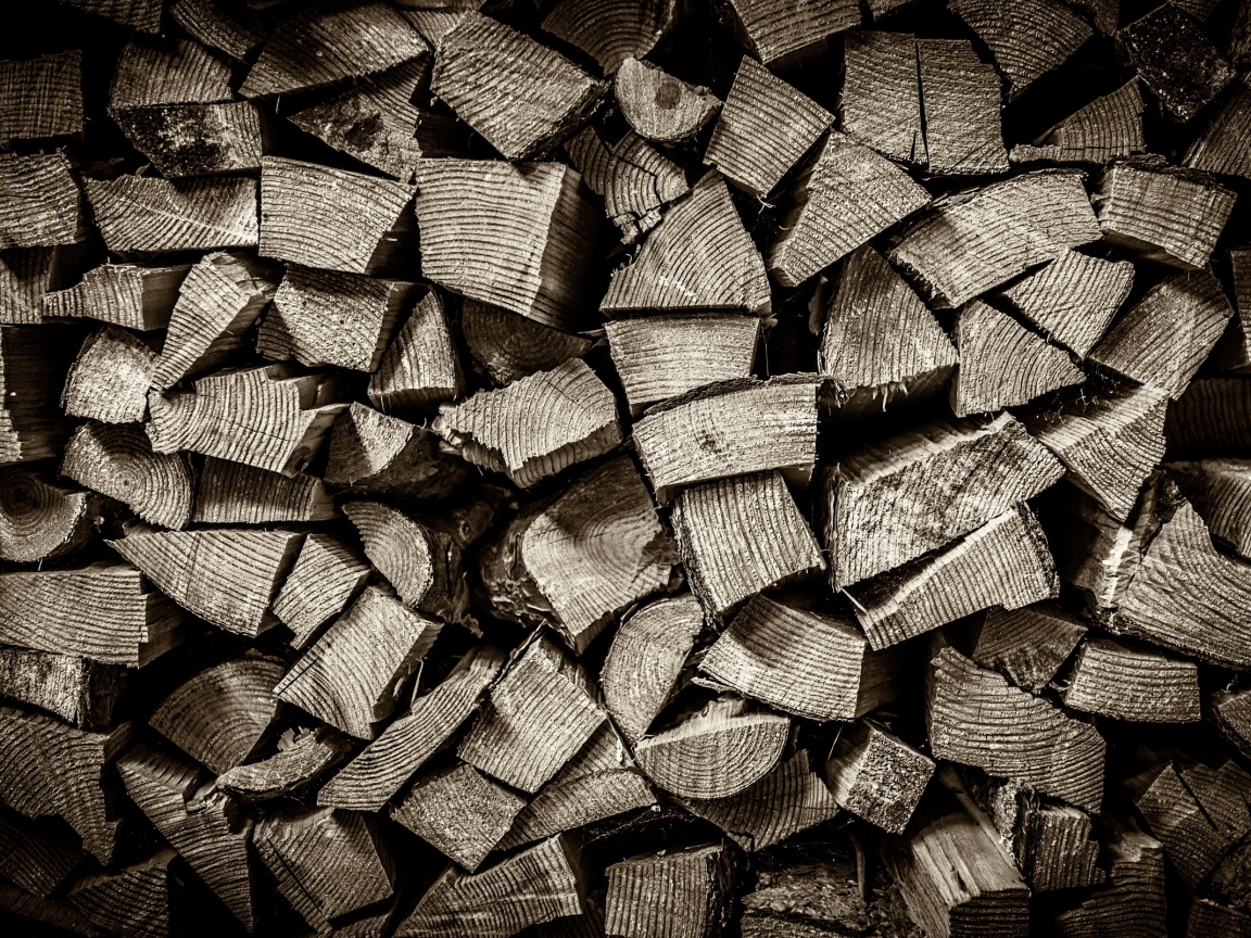 black and white, wood, pile of wood