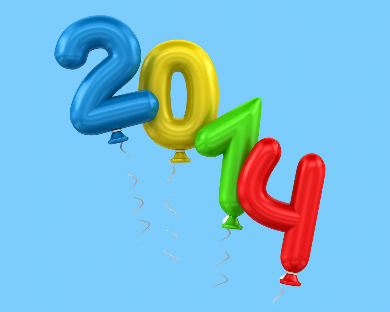 цифры, воздушные шары, 2014, праздник, новый год