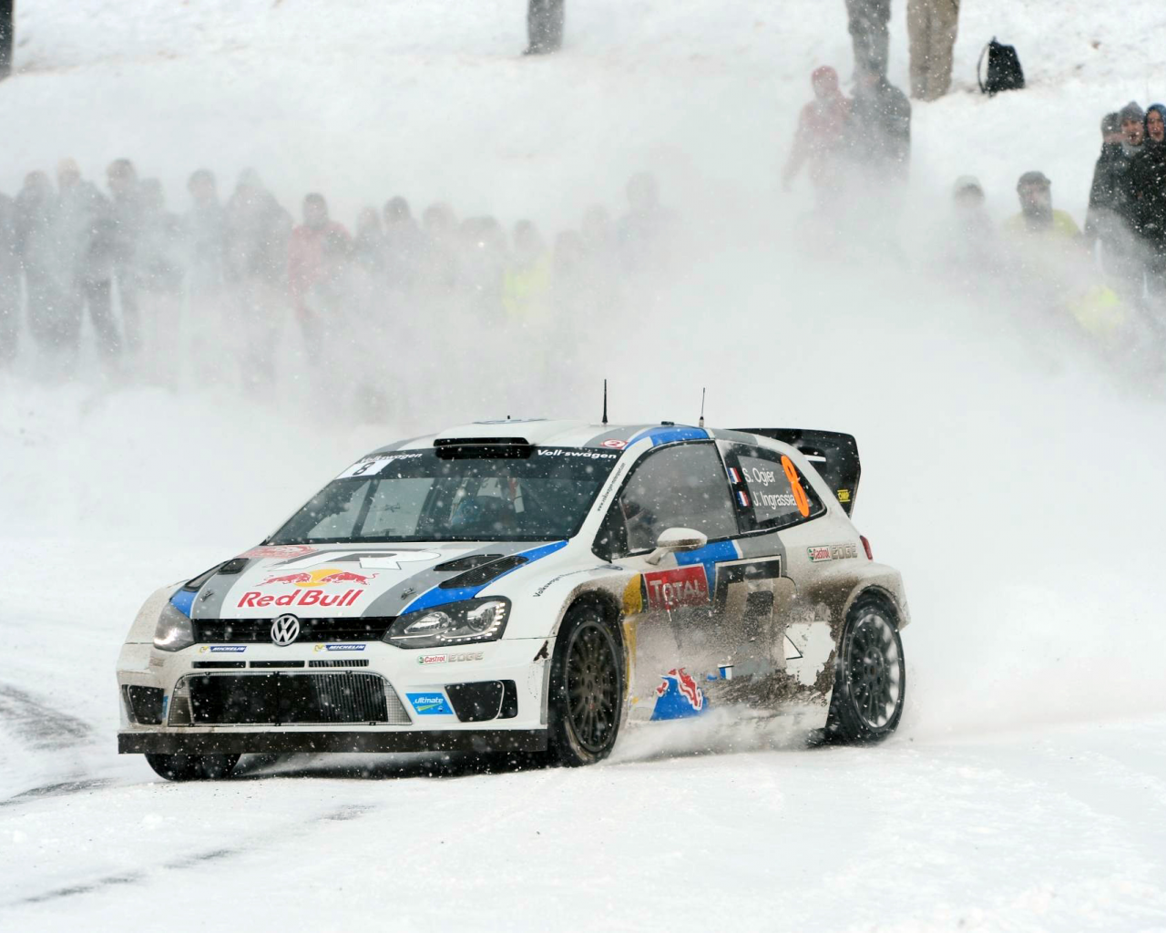 wrc, rally, зима, polo, ралли, машина, снег, спорт, volkswagen