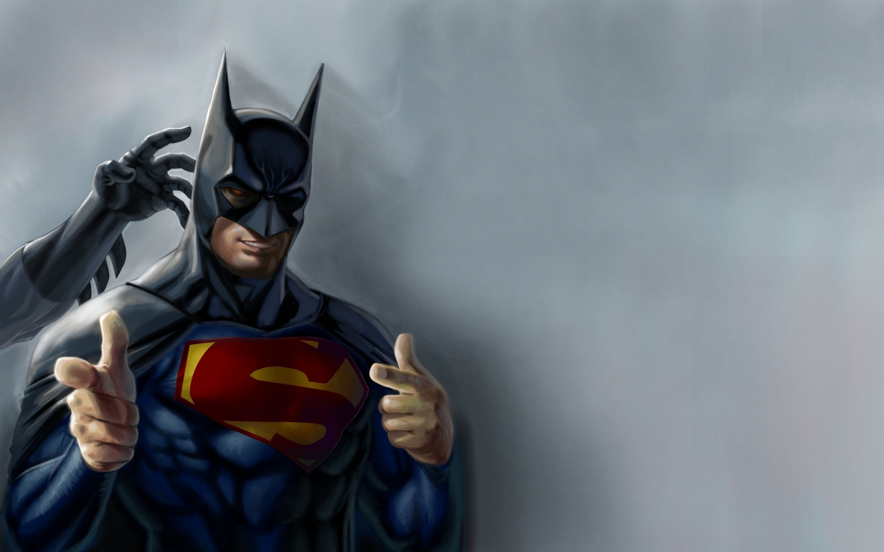 batman, artwork, юмор, superman, superheroes