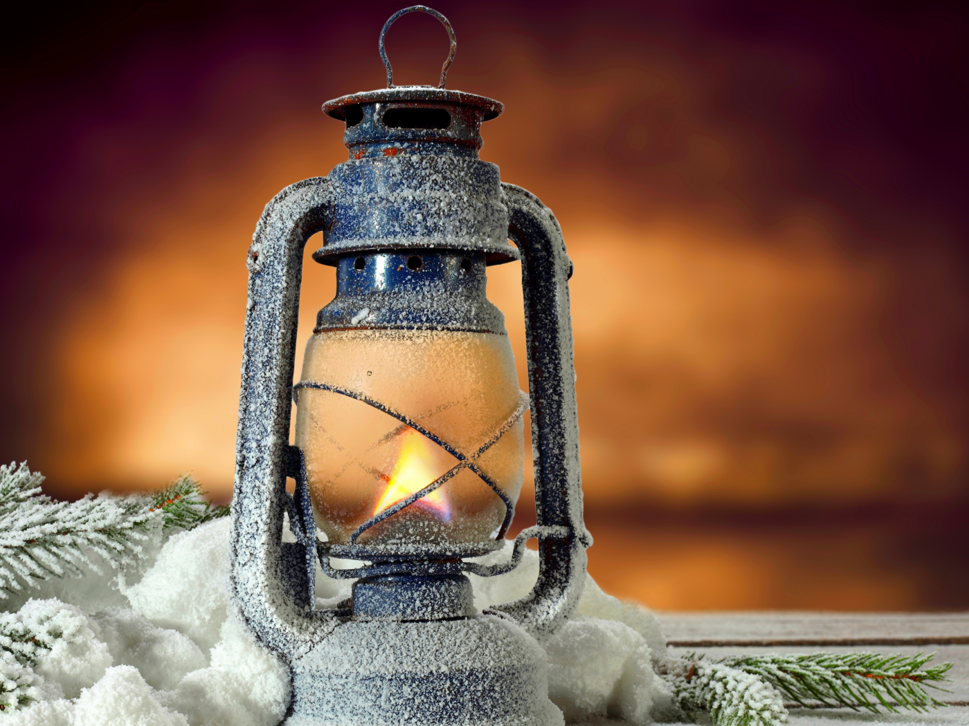 лампа, пламя, светлина, реколта, фонарь , сняг, клонка