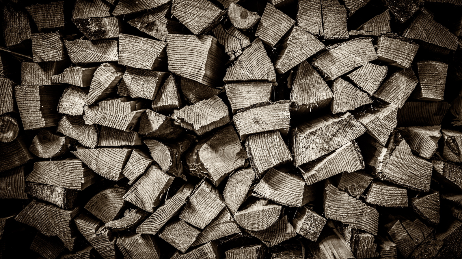 black and white, wood, pile of wood