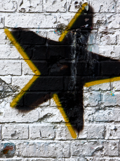 pattern, black, white, wall, spray paint, yellow, star