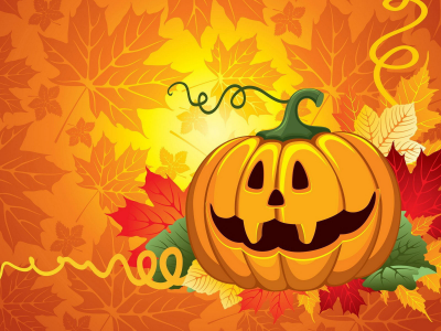 halloween, листья, тыква, хэллоуин