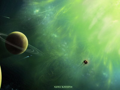 planet, green, sci fi, supernova