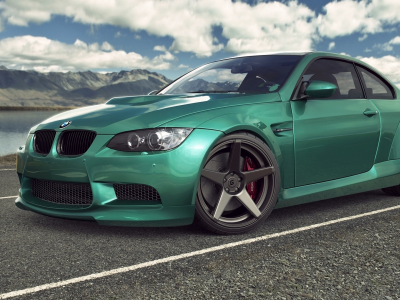 зелёная, машина, bmw, e92, green, авто, avto, m3, дорога, car, бмв, м3