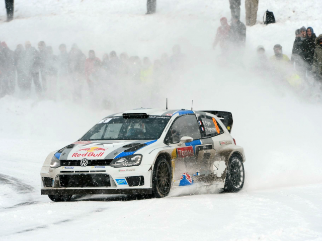 wrc, rally, зима, polo, ралли, машина, снег, спорт, volkswagen