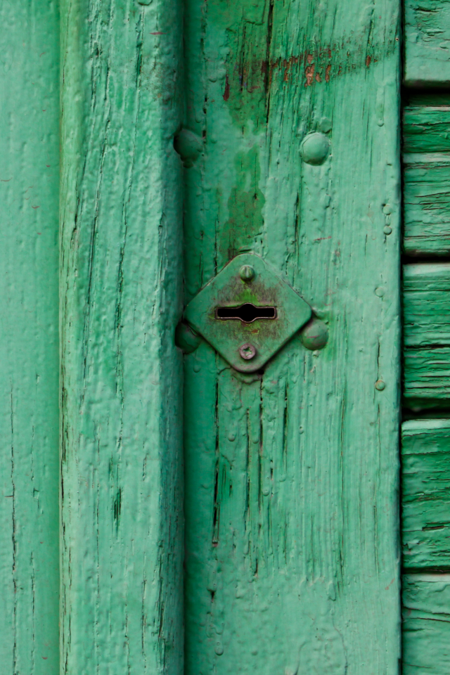 wall, door, green, pattern
