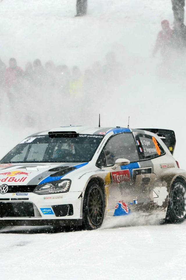 wrc, rally, зима, polo, ралли, машина, снег, спорт, volkswagen