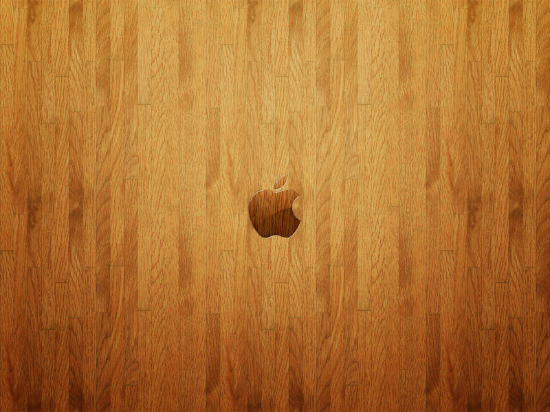 logo, apple, wall, wood
