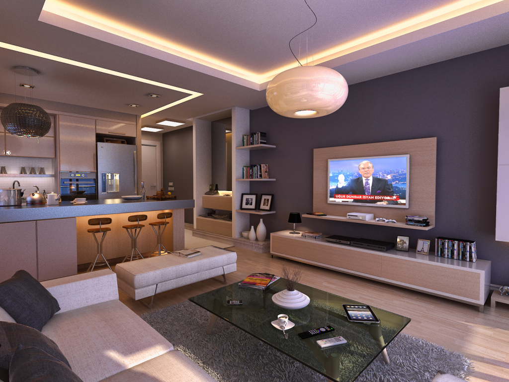 столик, кухня, дизайн, диван, квартира, телевизор