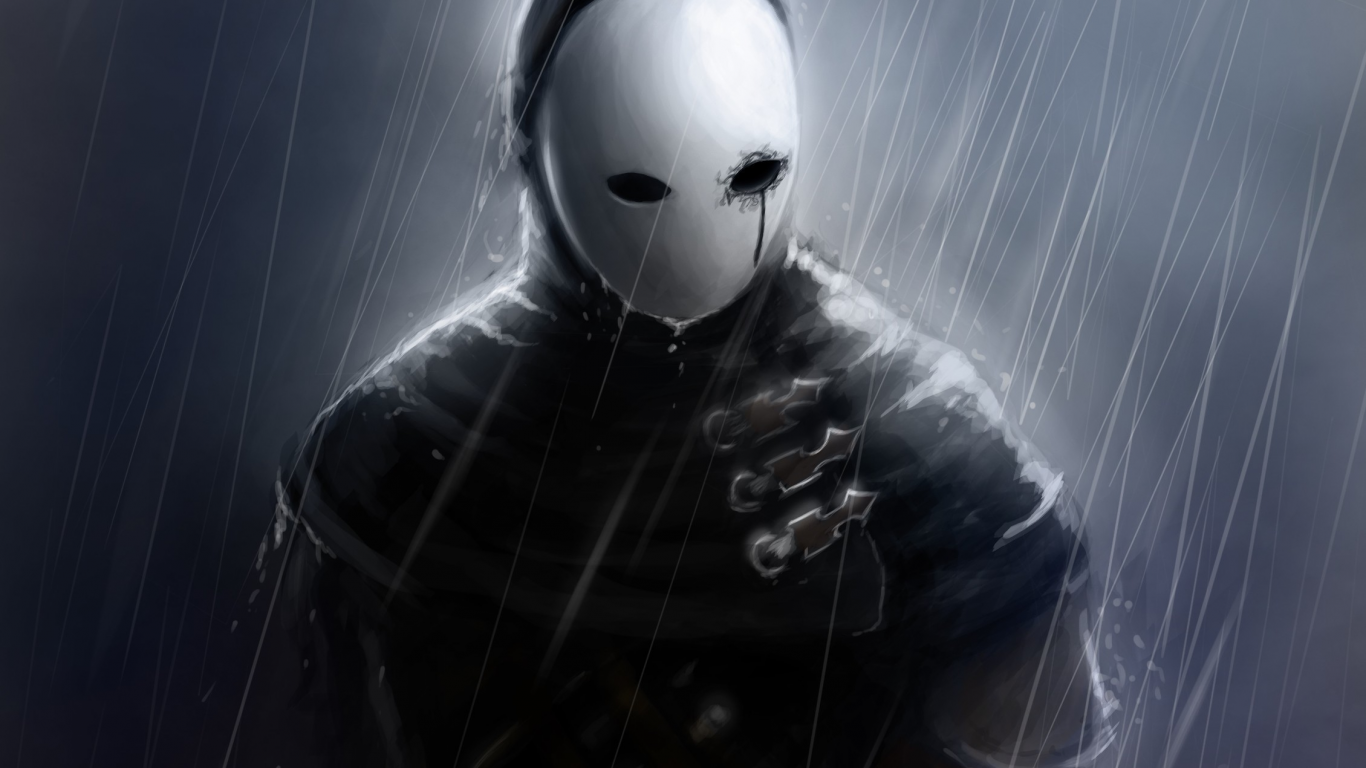 мужчина, арт, маска, дождь, ii, 2, dark souls