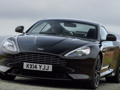 Aston Martin, черный, дорога