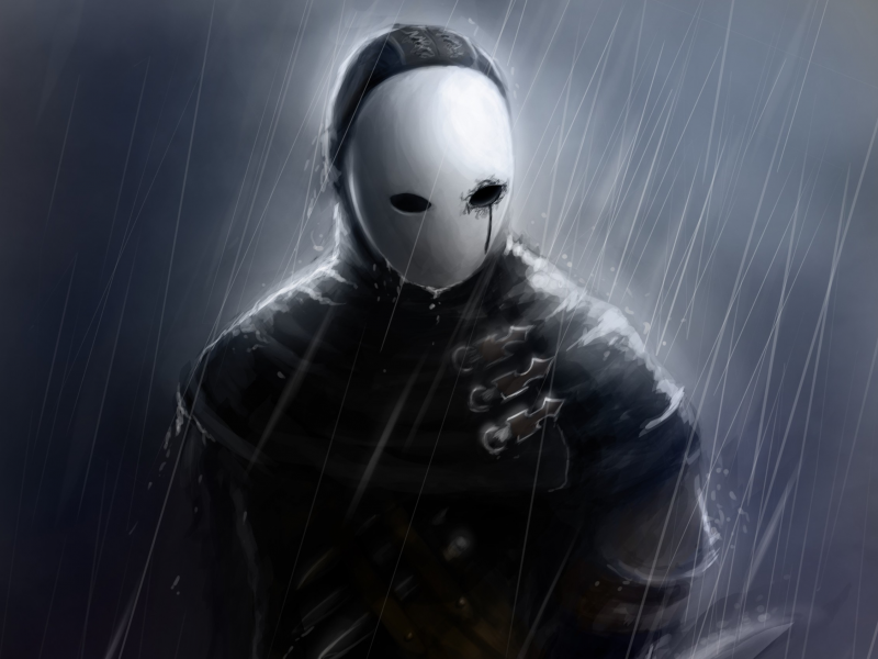 мужчина, арт, маска, дождь, ii, 2, dark souls
