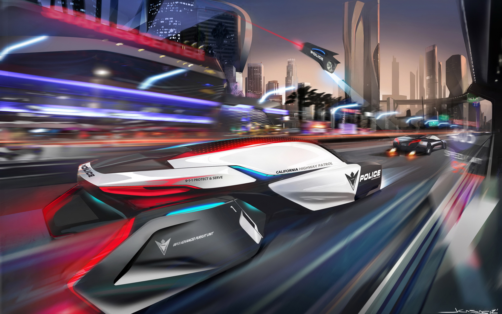 bmw epatrol concept, будущее, полиция, город