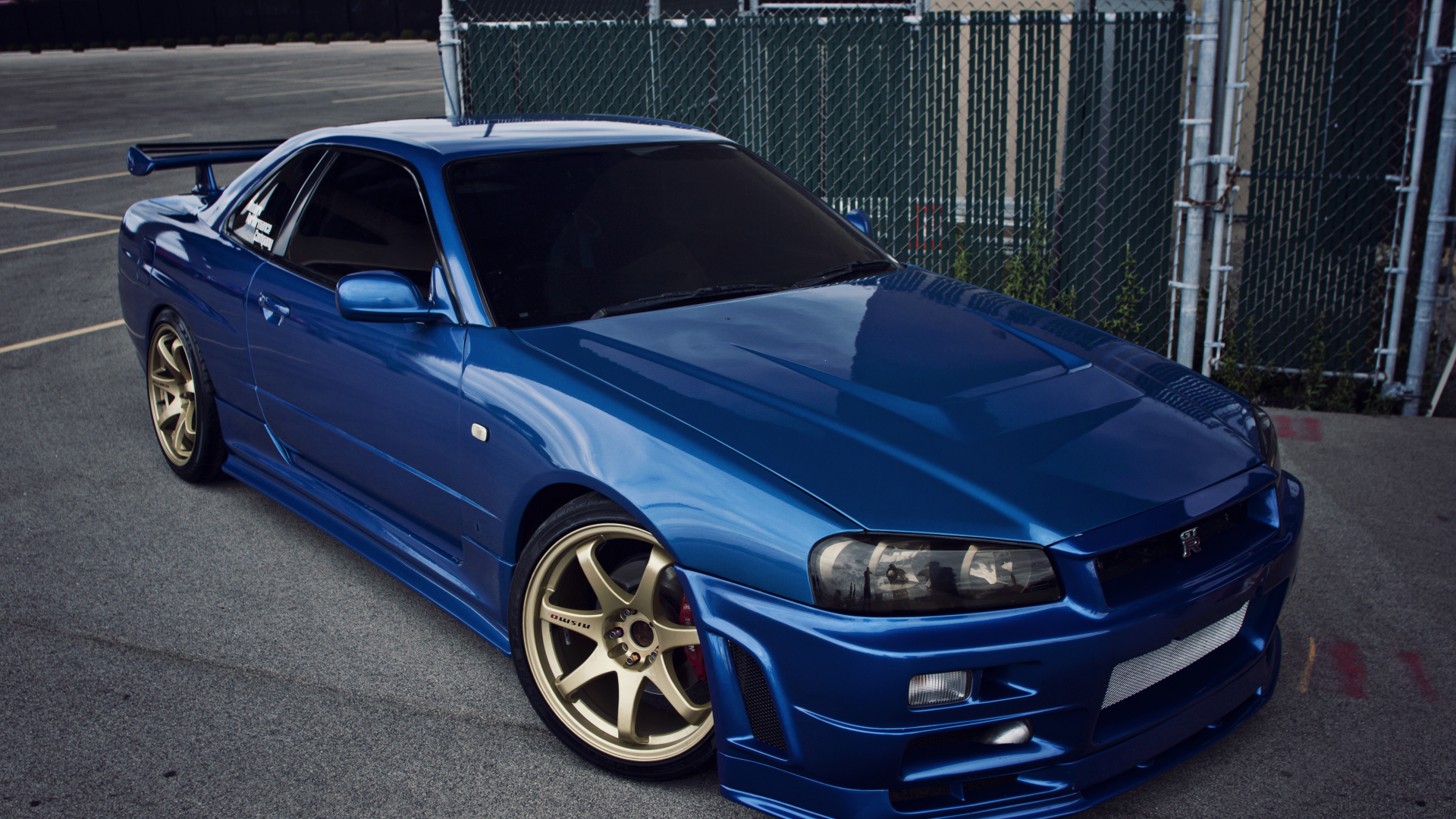 nissan, r34, синий, skyline gtr