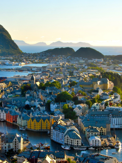 архитектура, горы, норвегия, дома, пейзаж, город, norway