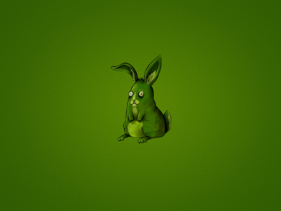 кролик, rabbit, минимализм, животное, заяц, green, зеленый фон