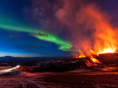 извержение вулкана, исландия, горы, iceland, fimmvorduhals