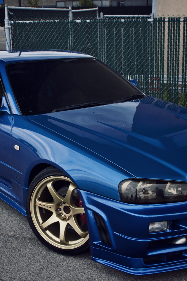 nissan, r34, синий, skyline gtr