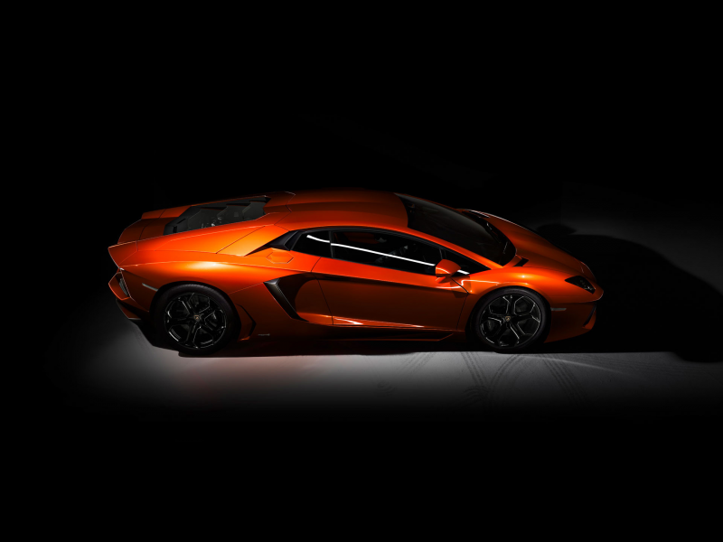 lamborghini, dark, orange, aventador, lp-700, side view