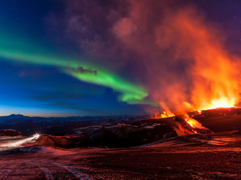 извержение вулкана, исландия, горы, iceland, fimmvorduhals