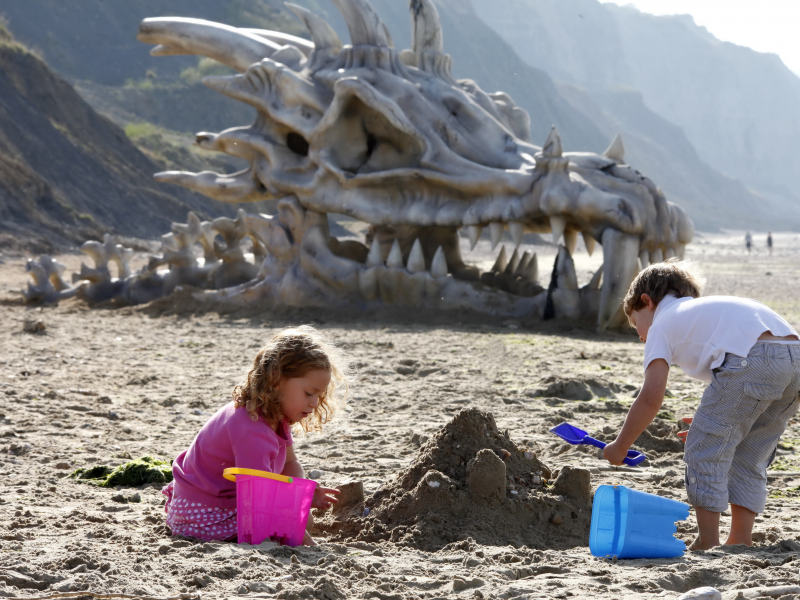 dragon skull, дети, песок
