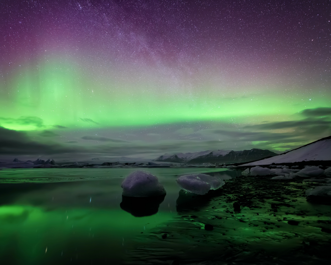 j__kuls__rl__n, северное сияние, исландия, млечный путь, ночь