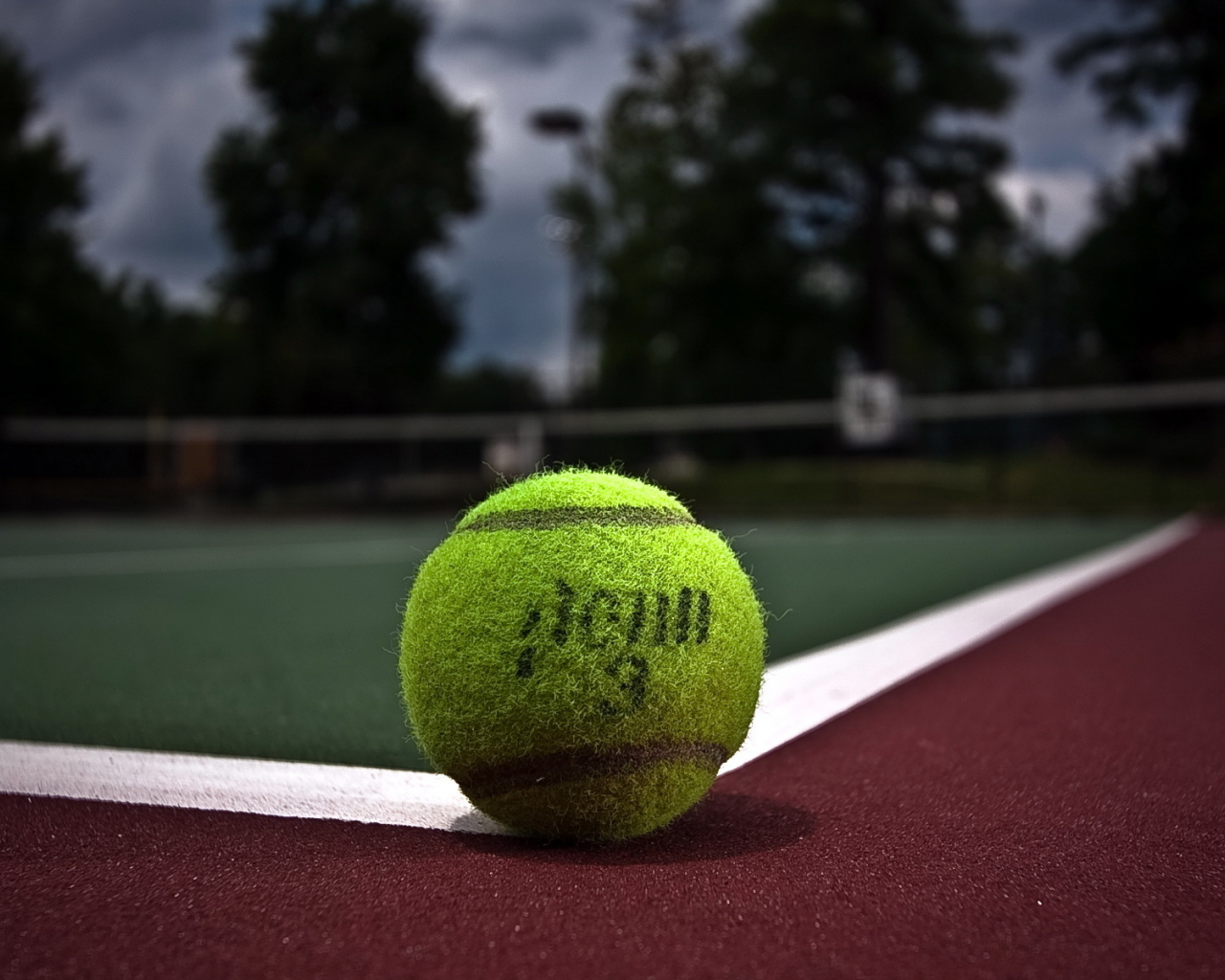 tennis, court, ball