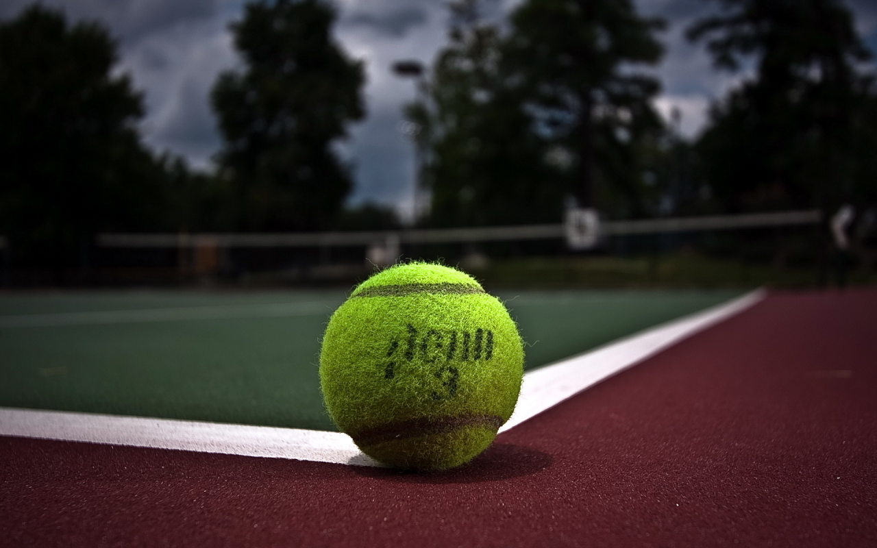 tennis, court, ball