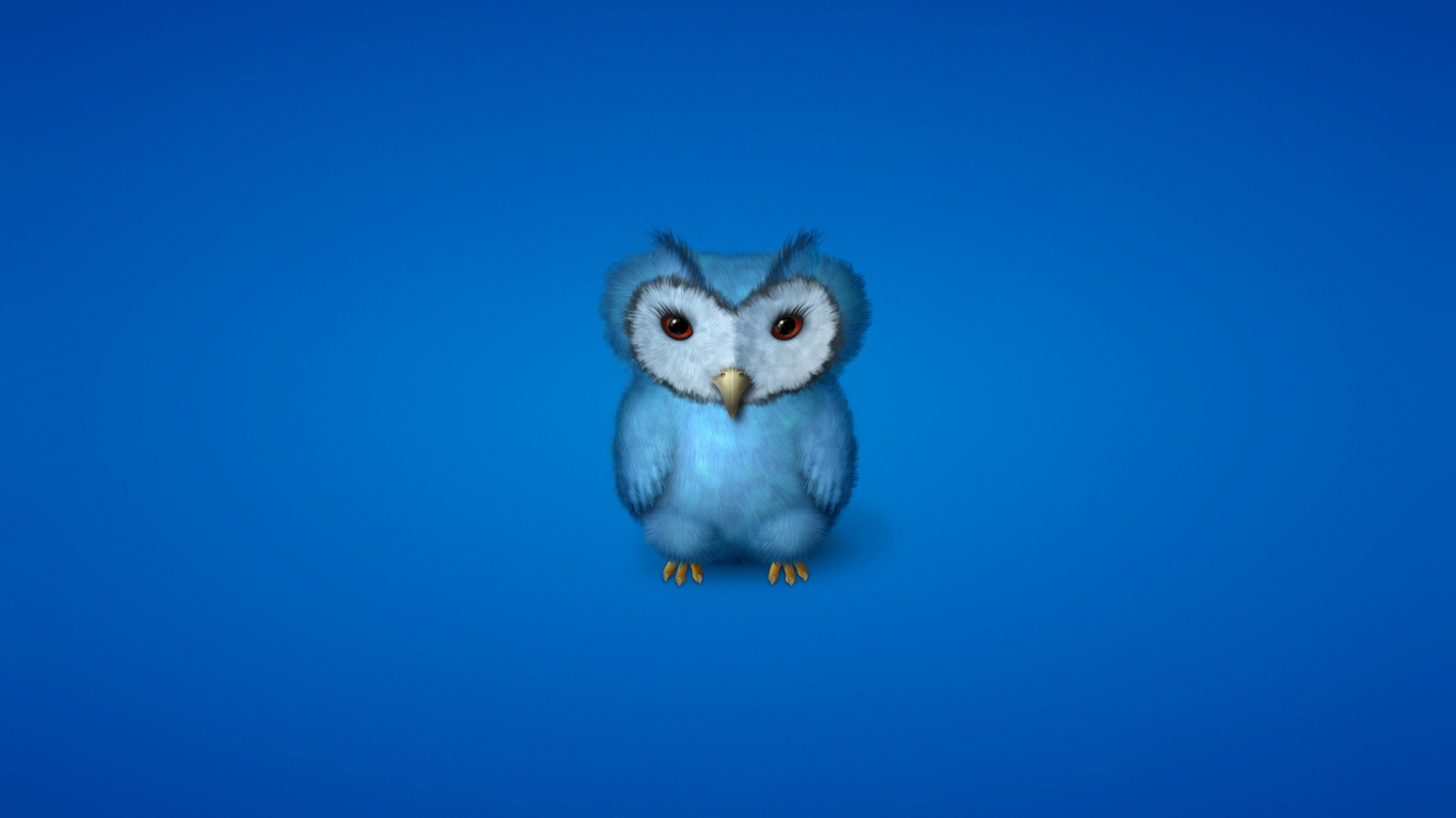 синяя, синеватый фон, owl, сова, птица, минимализм