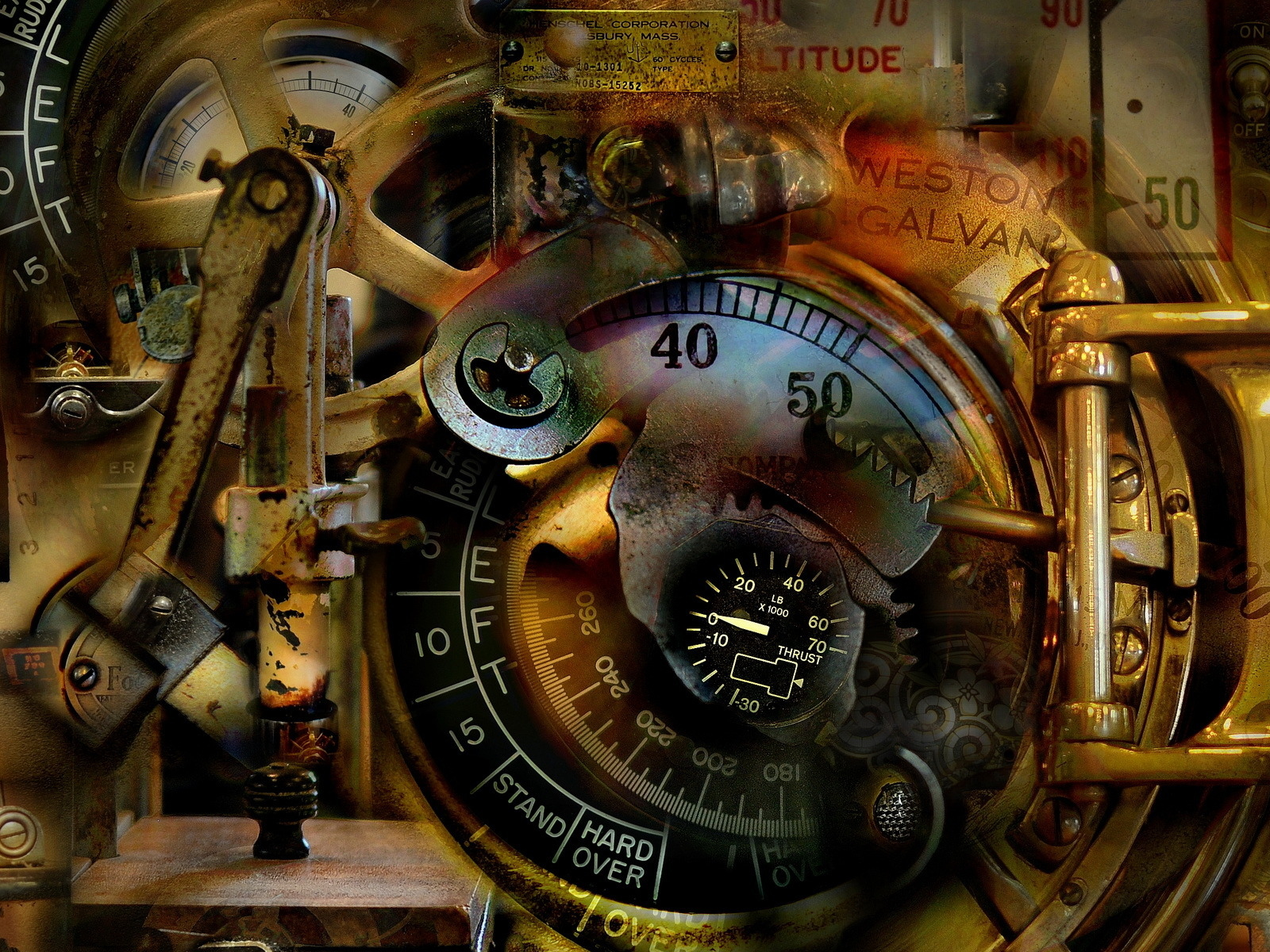 antique, abstract, surreal, mechanical dream