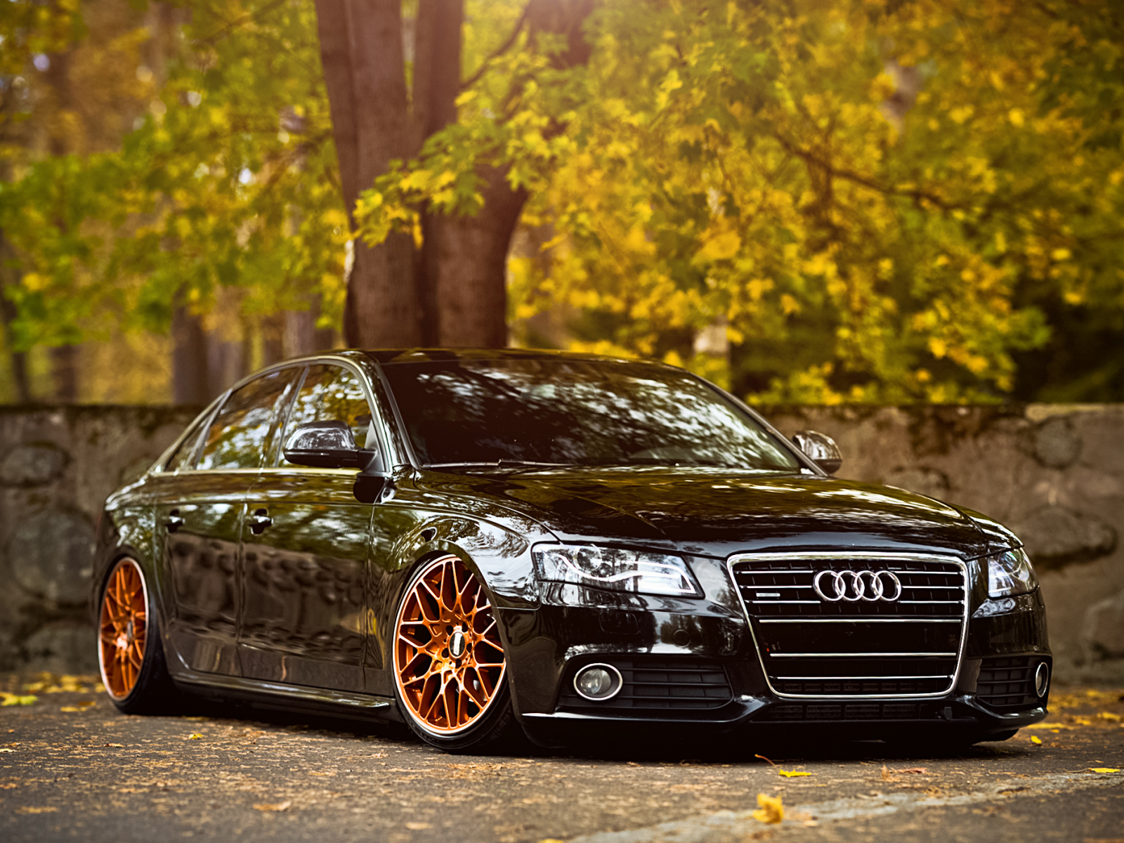 b8, audi, a4, black, front